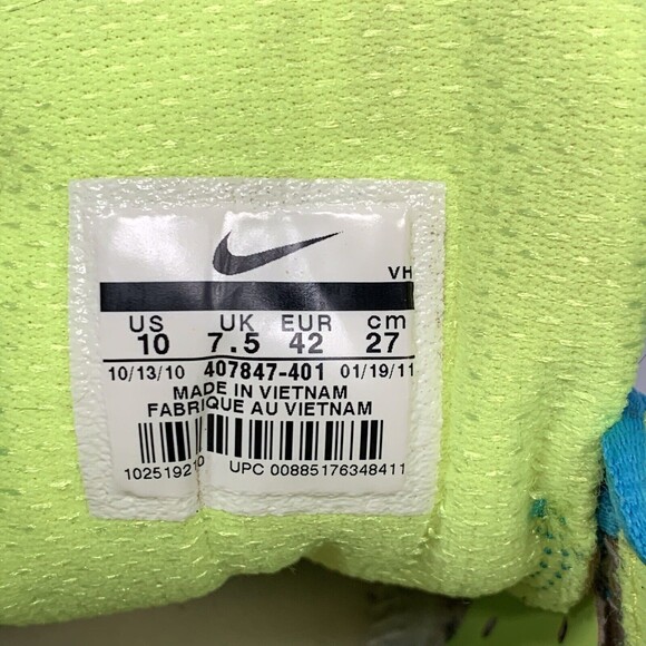 Nike Womens Size 10 Dual Fusion ST 407847-401 Blue Neon Running Shoes Lace Up - Picture 8 of 11